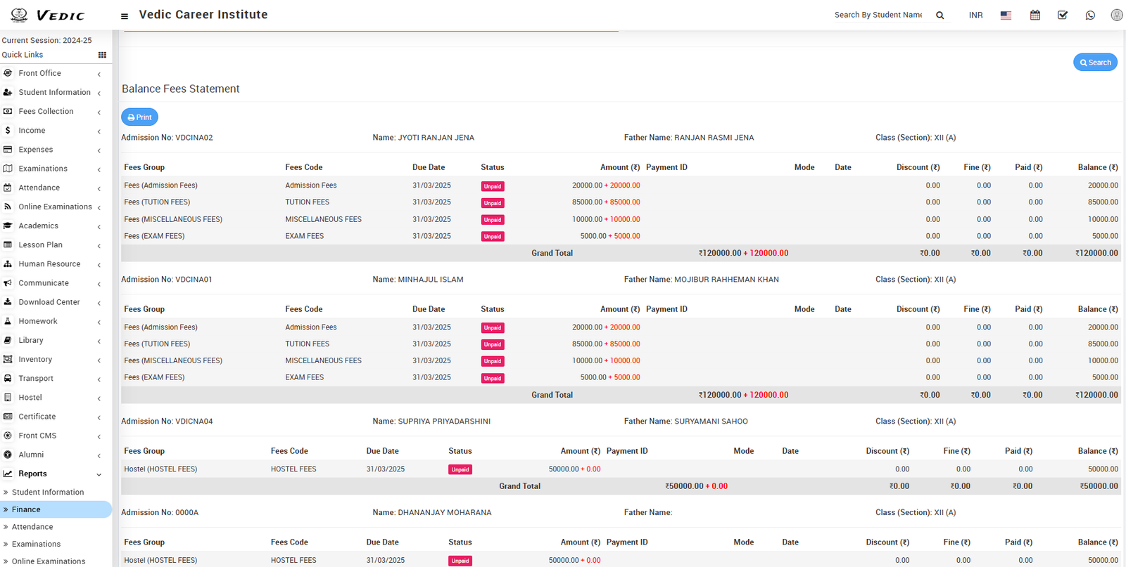 Fee Tracking